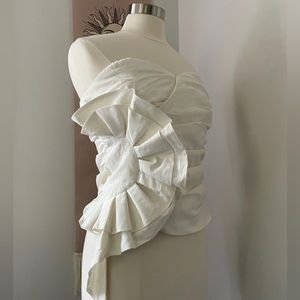 EXPRESS Strapless Tiered Ruffle Bustier Top